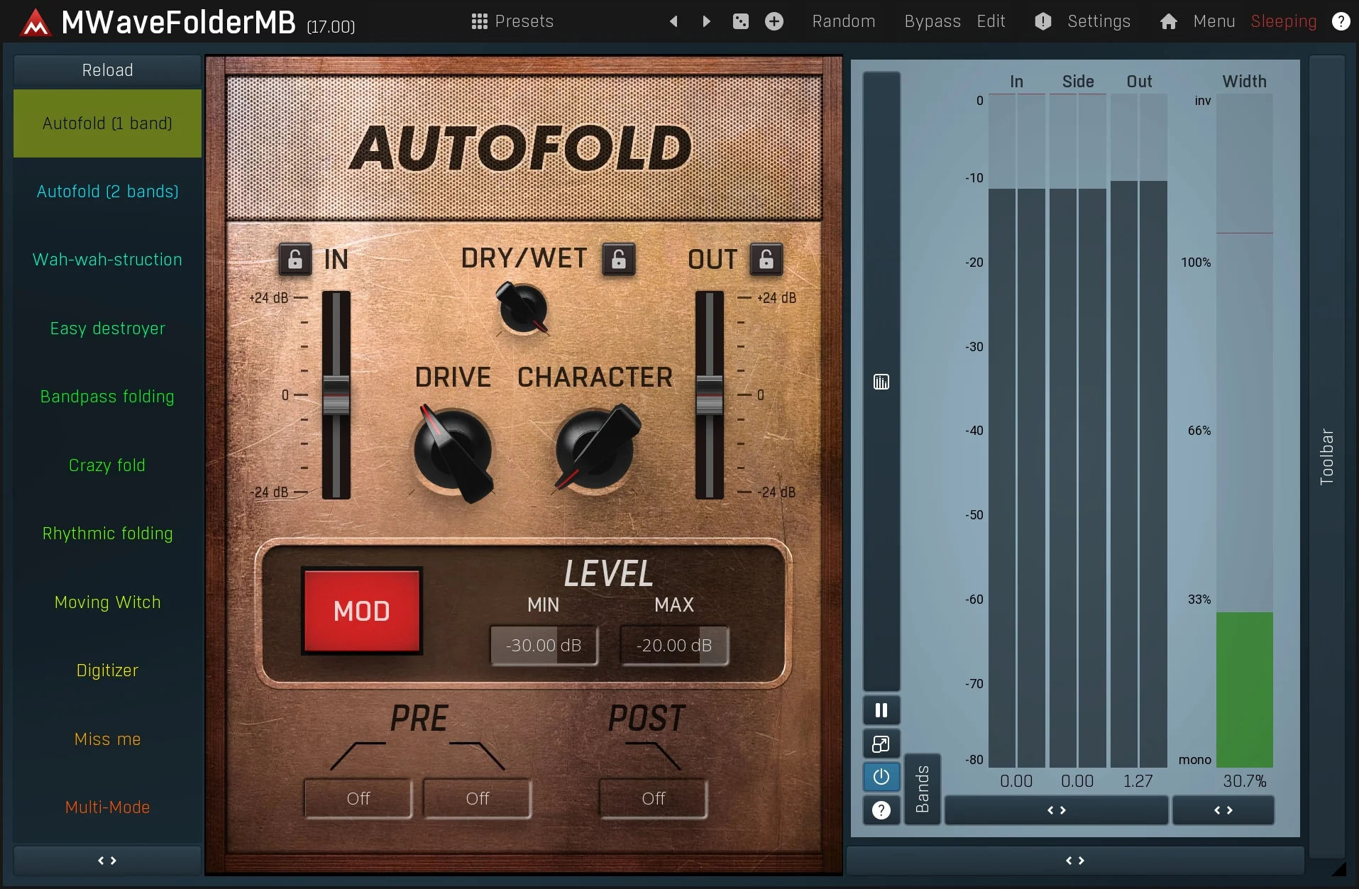 MELDA MWaveFolderMB Wavefolder – Professional Audio Software & Plugin