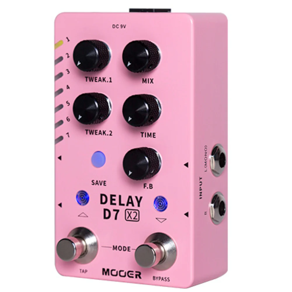 Mooer D7 Delay X2 Dual Footswitch Stereo Delay Pedal - Image 3