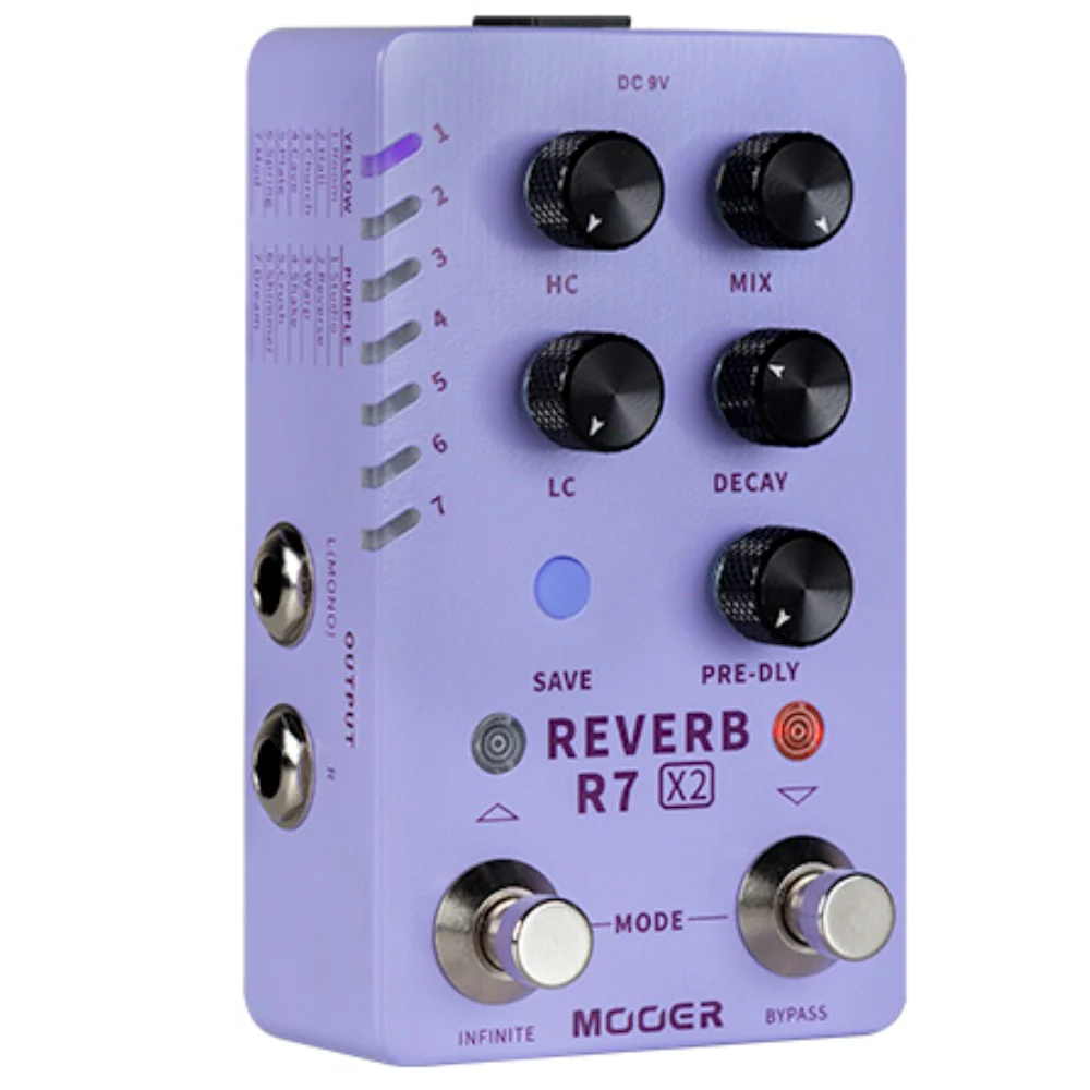 Mooer R7 Reverb X2 Dual Footswitch Stereo Reverb Pedal - Image 5