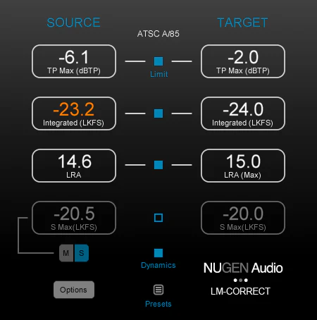 NUGEN LM-Cor w DynApt extension: Loudness Correction Tool – Professional Audio Software & Plugin