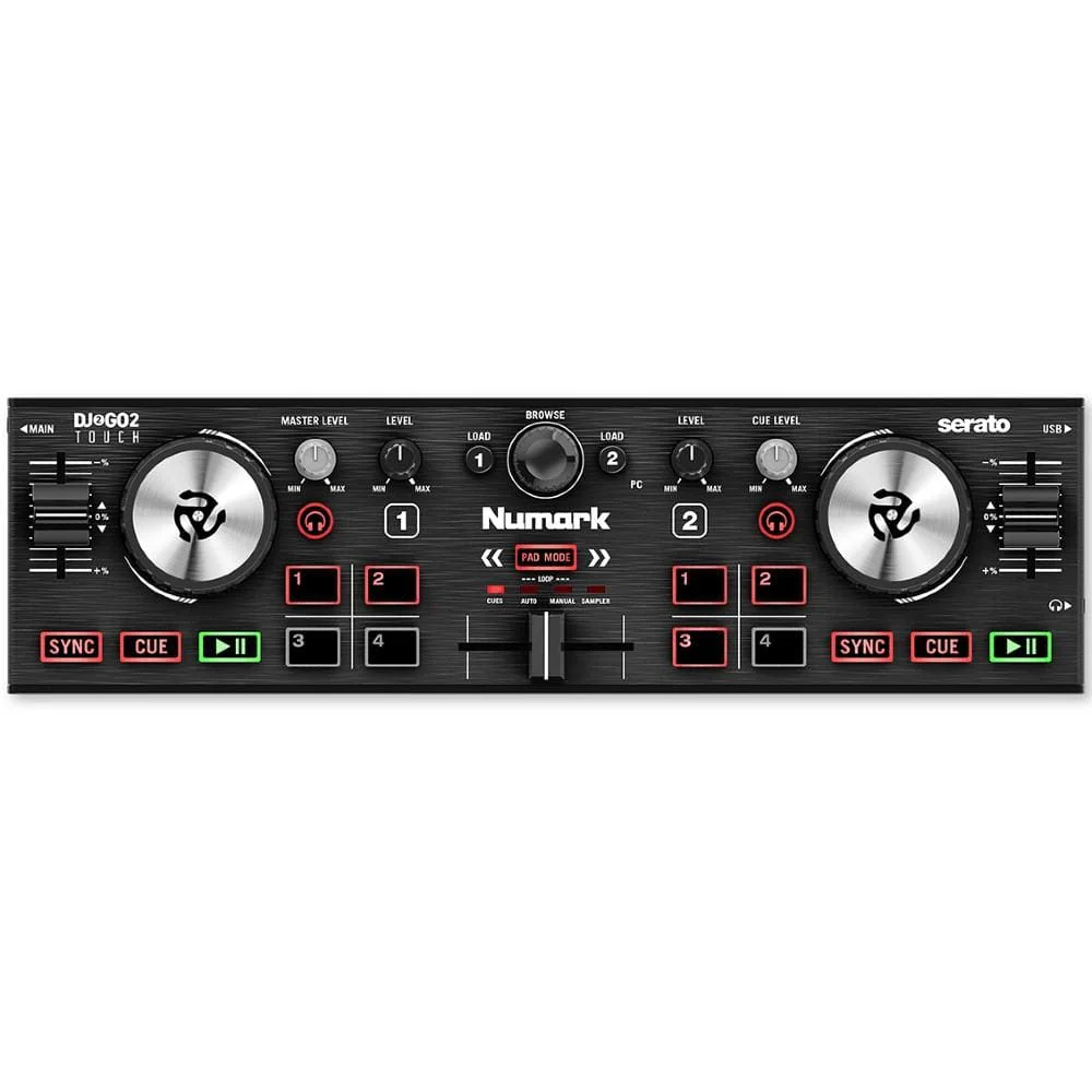 Numark DJ2GO2 Touch Pocket DJ Controller with Capacitive Touch Jog Wheels