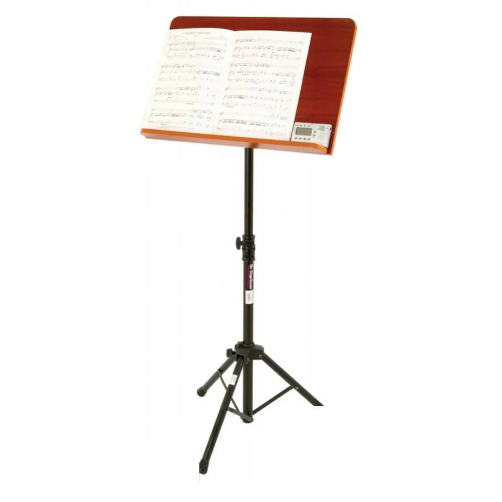 On-Stage SM7312W Music Stand with Wide Rosewood Bookplate - Black