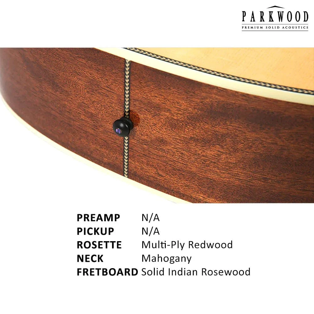Parkwood P610 Dreadnought Acoustic Guitar with Case - Image 4