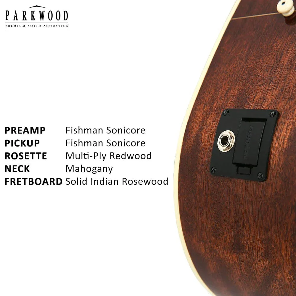 Parkwood S66 Dreadnought Cutaway Electro Acoustic Guitar with Gigbag - Image 4
