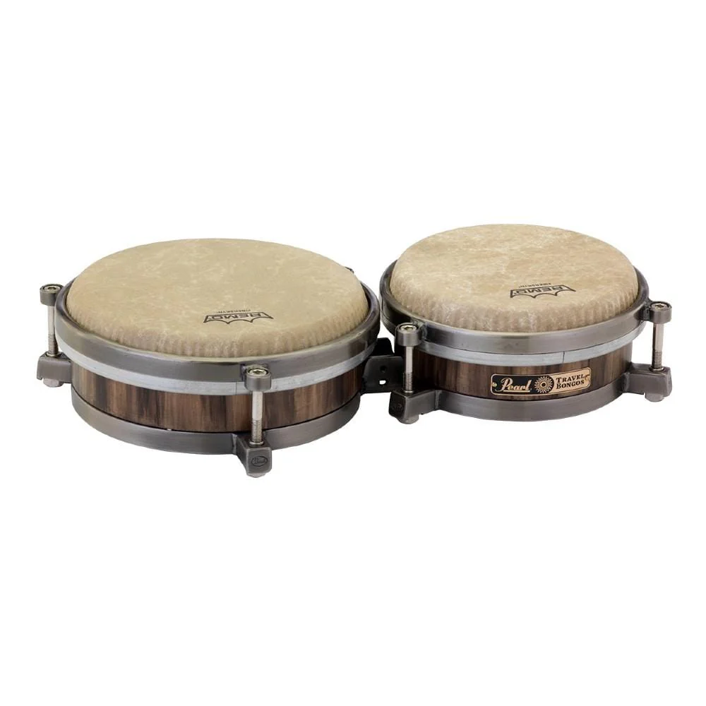 Pearl PTB785 7 & 8.5 Inch Travel Bongos- Caramel Brown