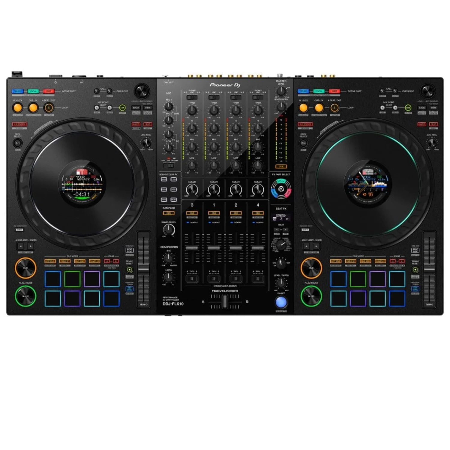 Pioneer DDJ-FLX10 4 Channel DJ Performance Controller for Multiple DJ Applications
