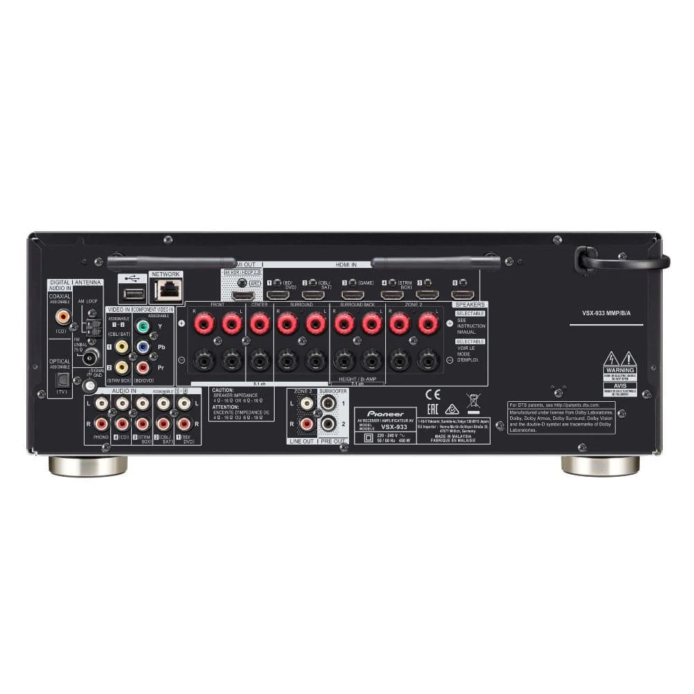 Pioneer VSX-933 7.2 Channel Network AV Receiver- Black - Image 4