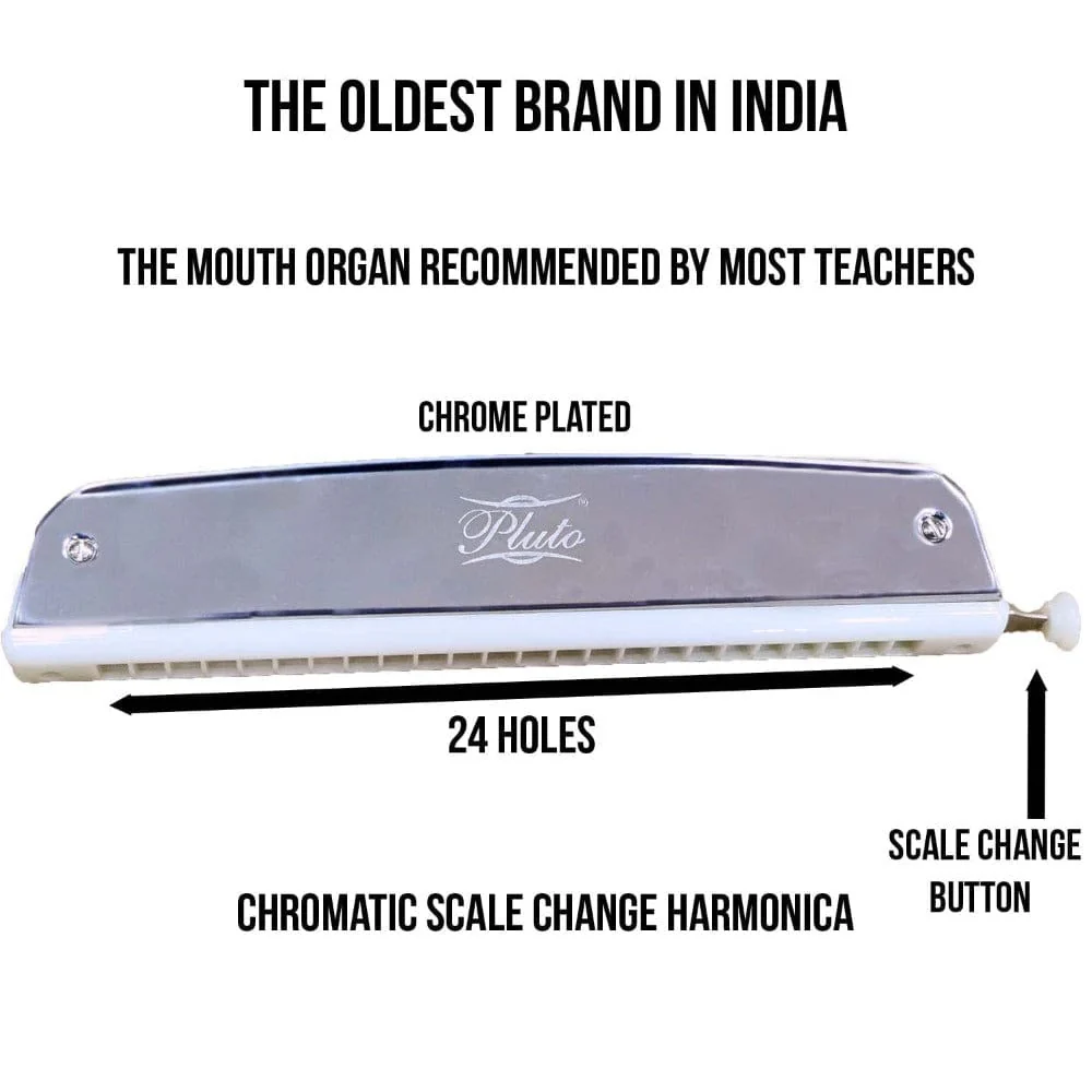 Pluto Scale Change Harmonica 24 Holes 48 Notes Mouth Organ for Beginners and Kids - Image 3