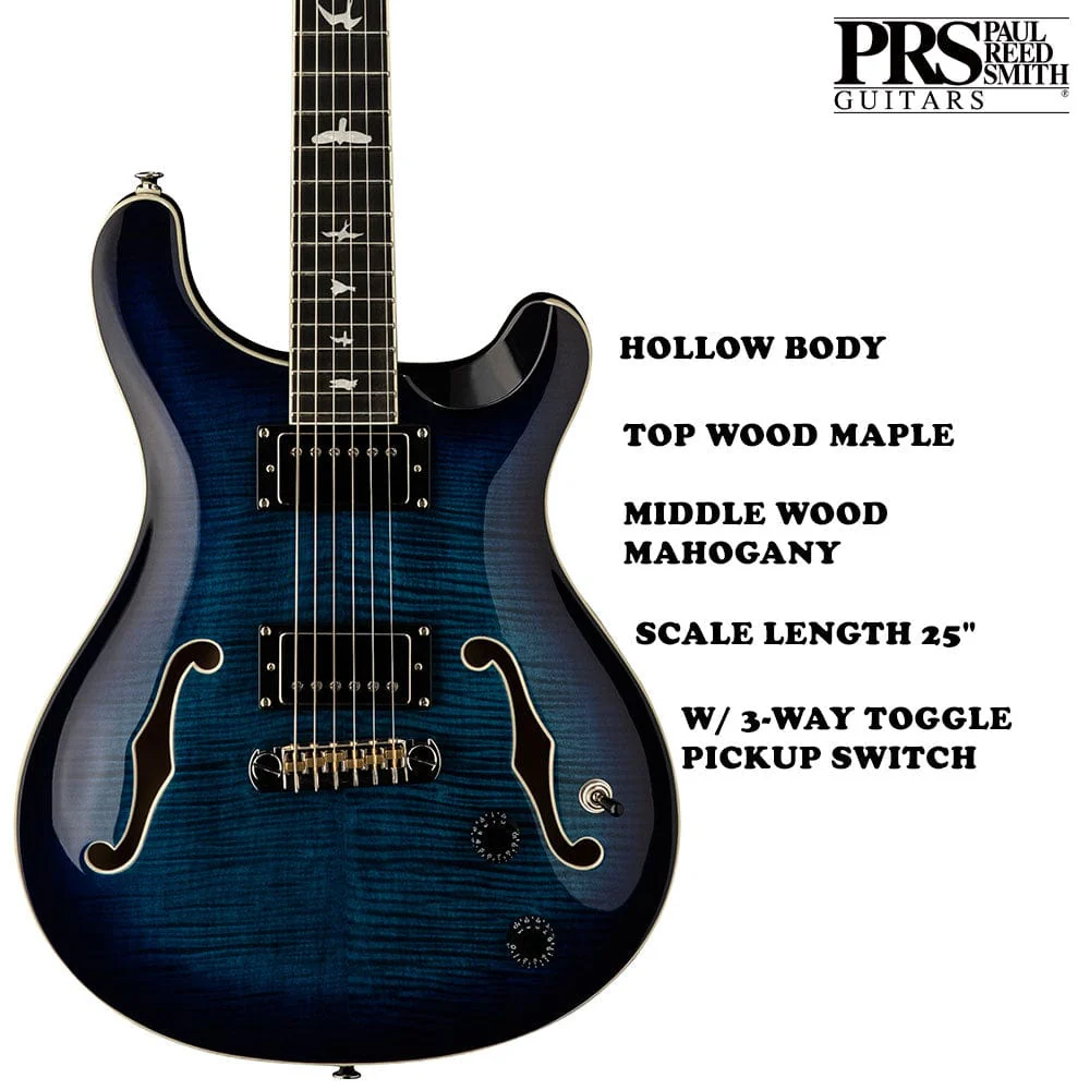 PRS SE Hollowbody II 6 String Electric Guitar with Case - Image 5