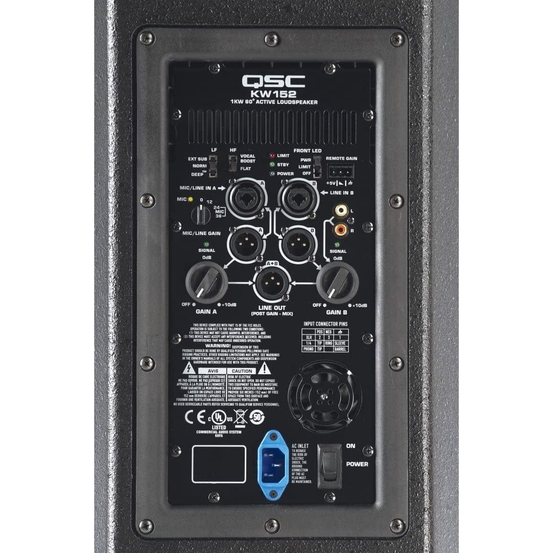 QSC KW152 1000W 15" 2-Way Active PA Loudspeaker - Image 4