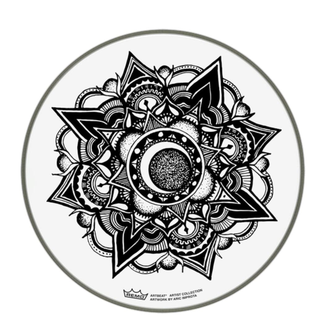 Remo 14'' Diameter SKYNDEEP EMPEROR Clear Nocturnal Bloom Artwork By Aric Improta ARTBEAT Artist Collection Drum Head