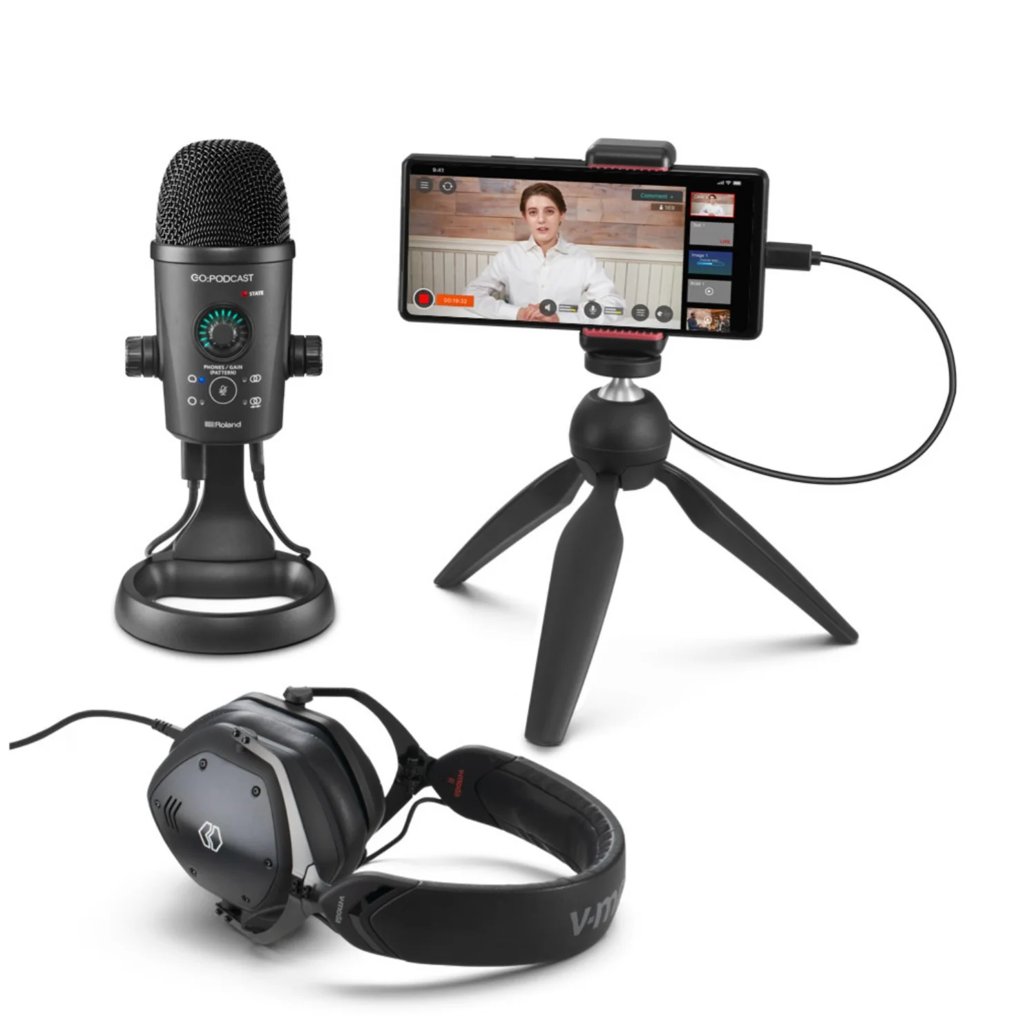 Roland GO PODCAST Video Podcasting Studio USB Microphone for Smartphones - Image 11
