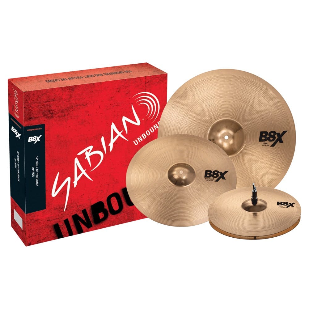 Sabian 45003X B8X Performance Cymbal Set - 14" Hats, 16" Thin Crash and 20" Ride
