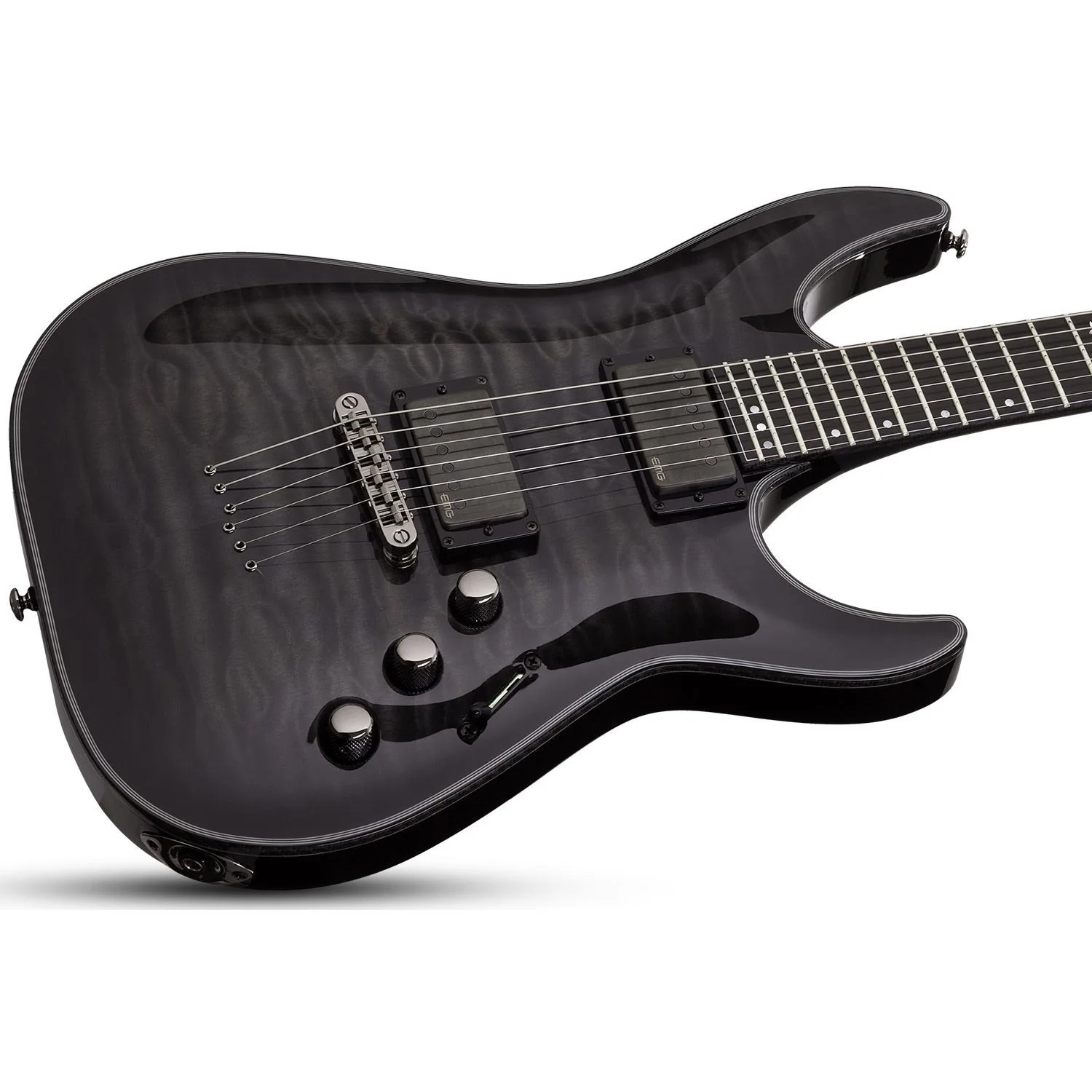 Schecter Hellraiser Hybrid C-1 Electric Guitar - Trans Black Burst - Image 7