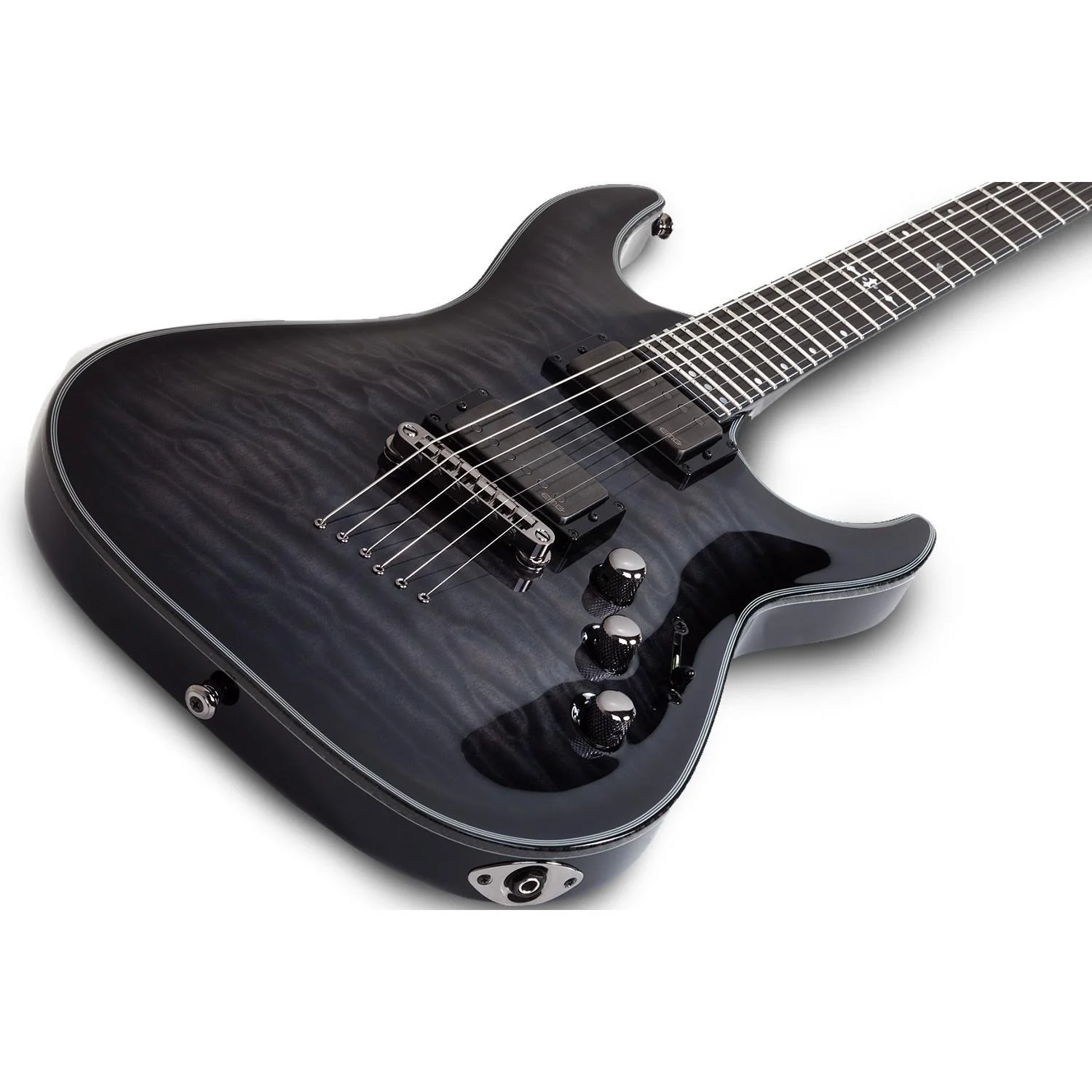 Schecter Hellraiser Hybrid C-1 Electric Guitar - Trans Black Burst - Image 9