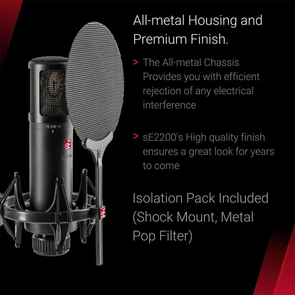 sE Electronics sE2300 Studio Condenser Microphone with Switchable Polar Patterns and Isolation Pack - Image 10
