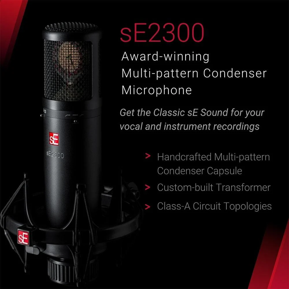 sE Electronics sE2300 Studio Condenser Microphone with Switchable Polar Patterns and Isolation Pack - Image 5