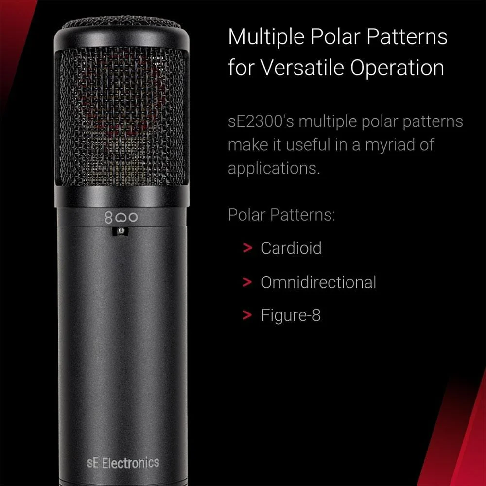 sE Electronics sE2300 Studio Condenser Microphone with Switchable Polar Patterns and Isolation Pack - Image 9