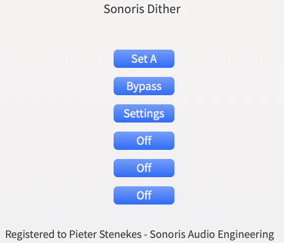 Sonoris Dither: Dithering Plugin