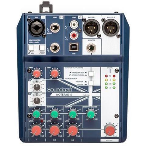 Soundcraft Notepad 5 5 Channel Desktop Analog Mixer with USB