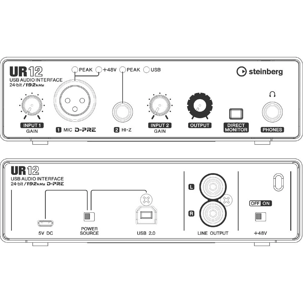 Steinberg UR12 2X2 USB Audio Interface - Image 3
