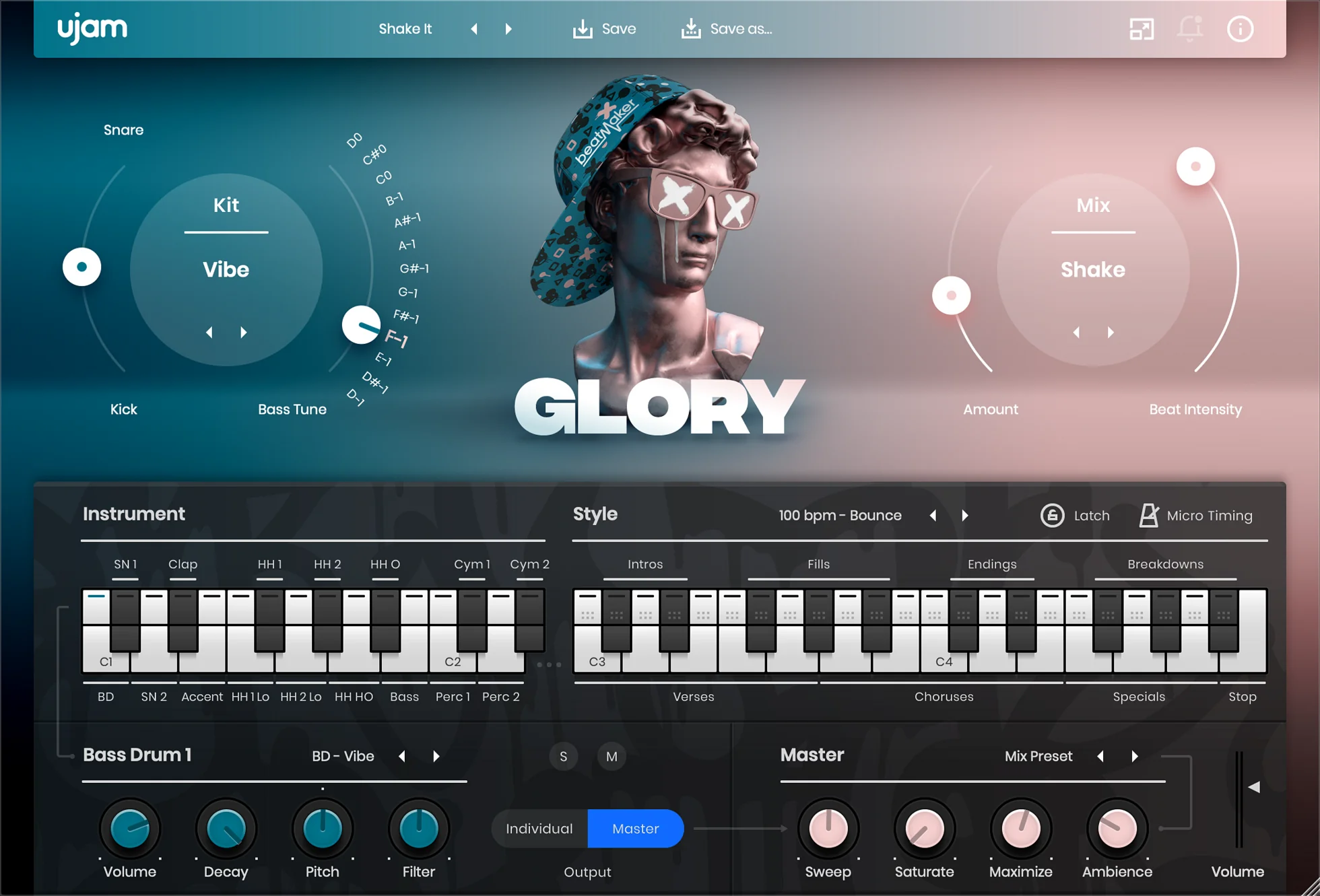 UJAM GLORY: Drum Machine – Professional Audio Software & Plugin
