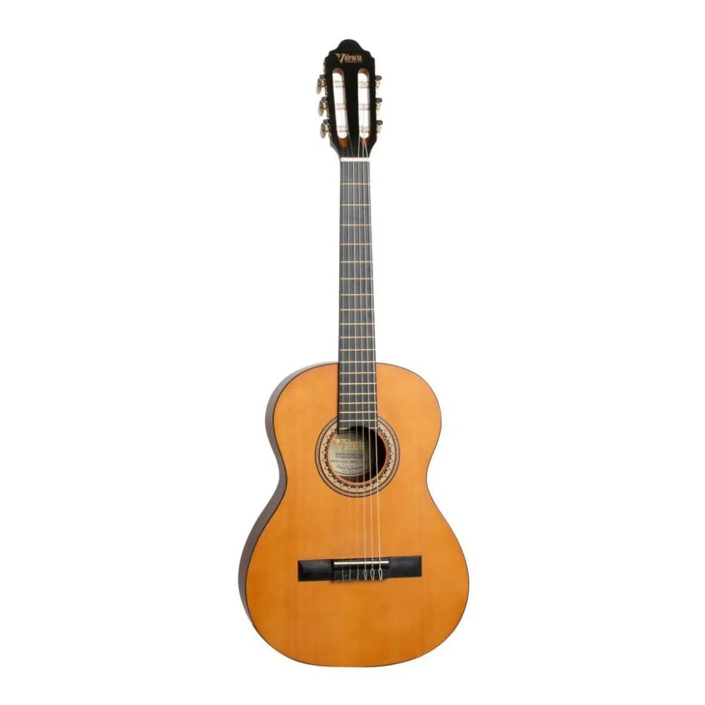 Valencia VC202 1/2 Size Transparent Satin Finish Classical Guitar - Antique Natural