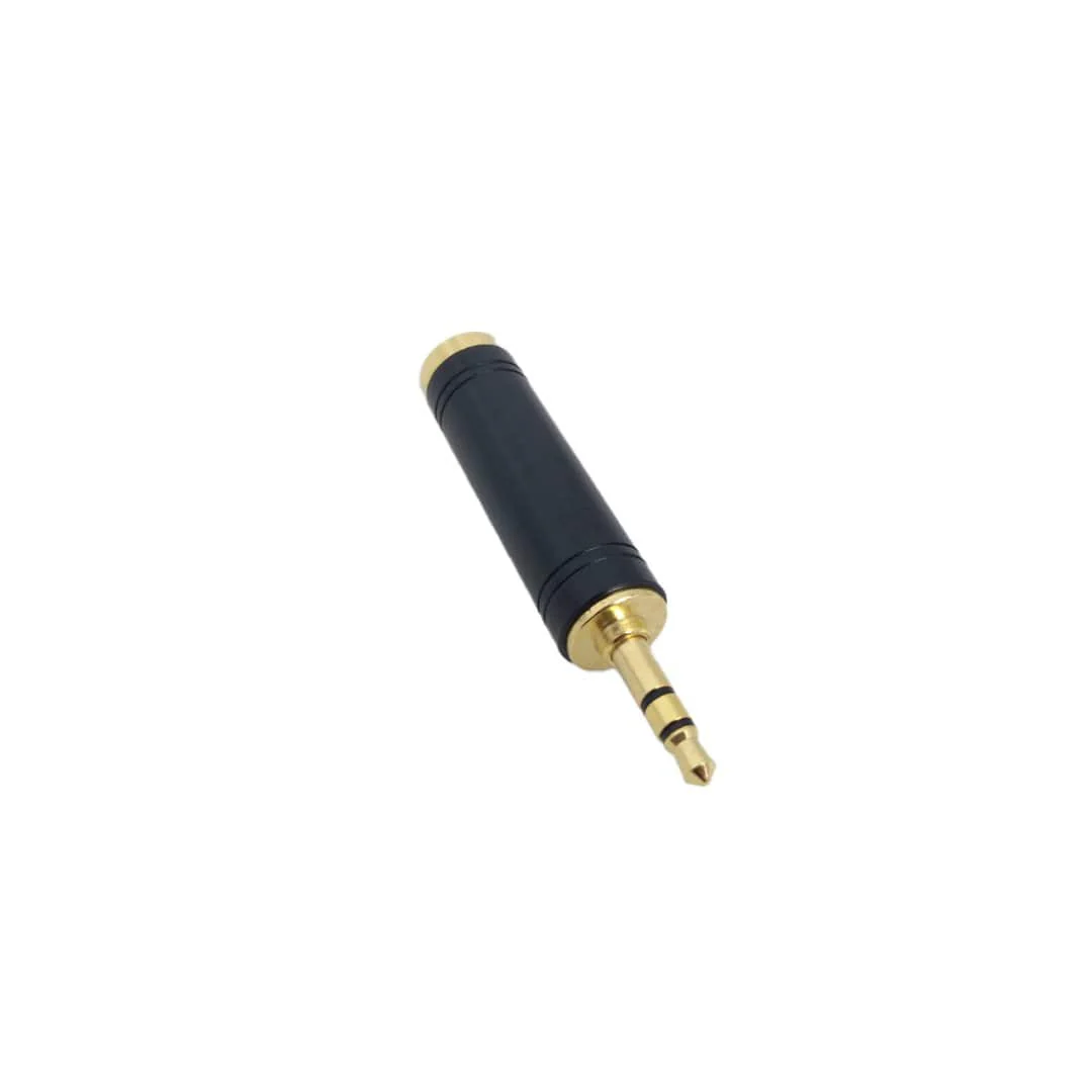 Vault 6.35mm Female Jack 3.5mm Male Plug Stereo Audio Adapter Converter - Black