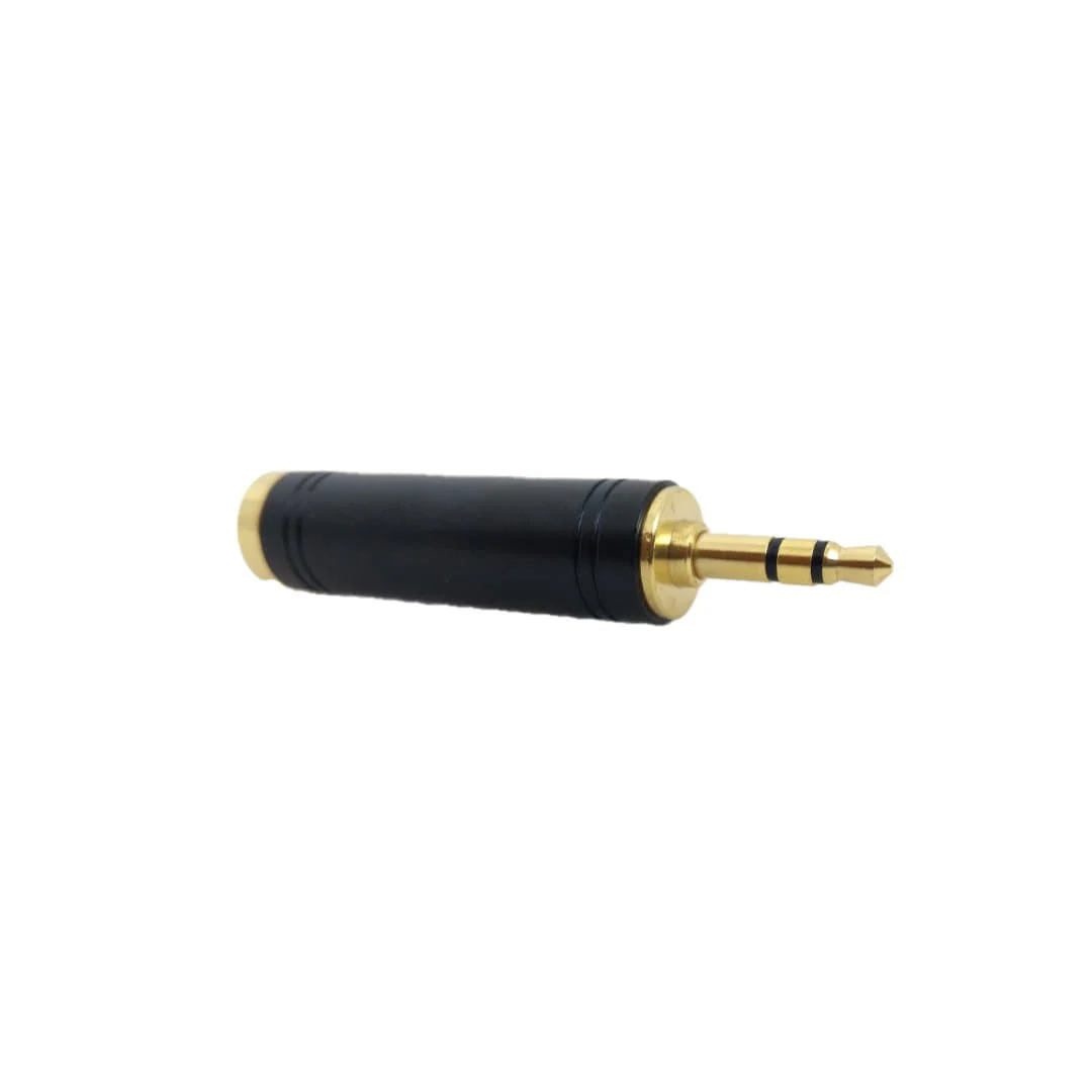 Vault 6.35mm Female Jack 3.5mm Male Plug Stereo Audio Adapter Converter - Black - Image 2