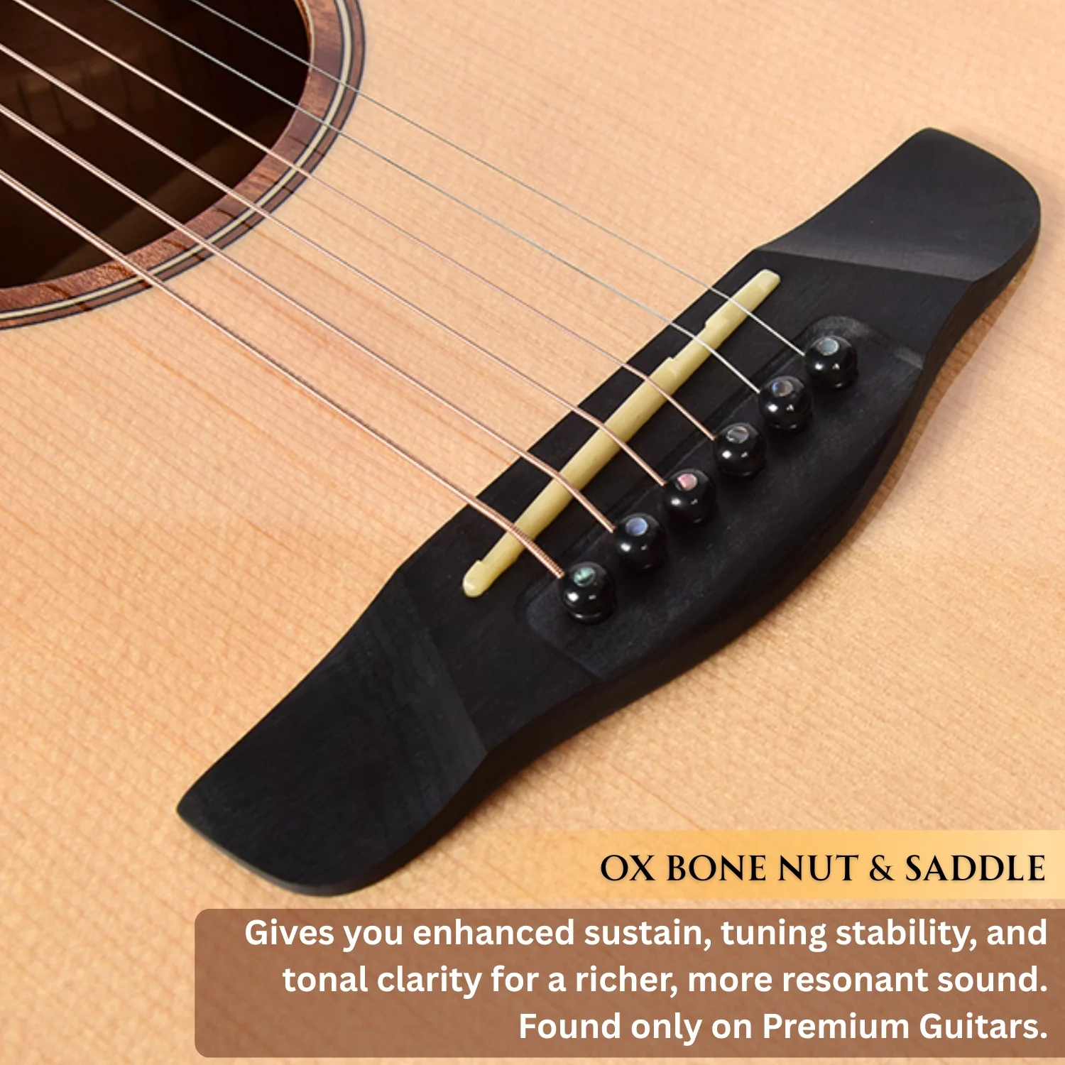 Vault Artisan Premium Electro-Acoustic Guitar with Solid Spruce Top, Solid Mahogany Back and Sides and Fishman Pickup - Image 11