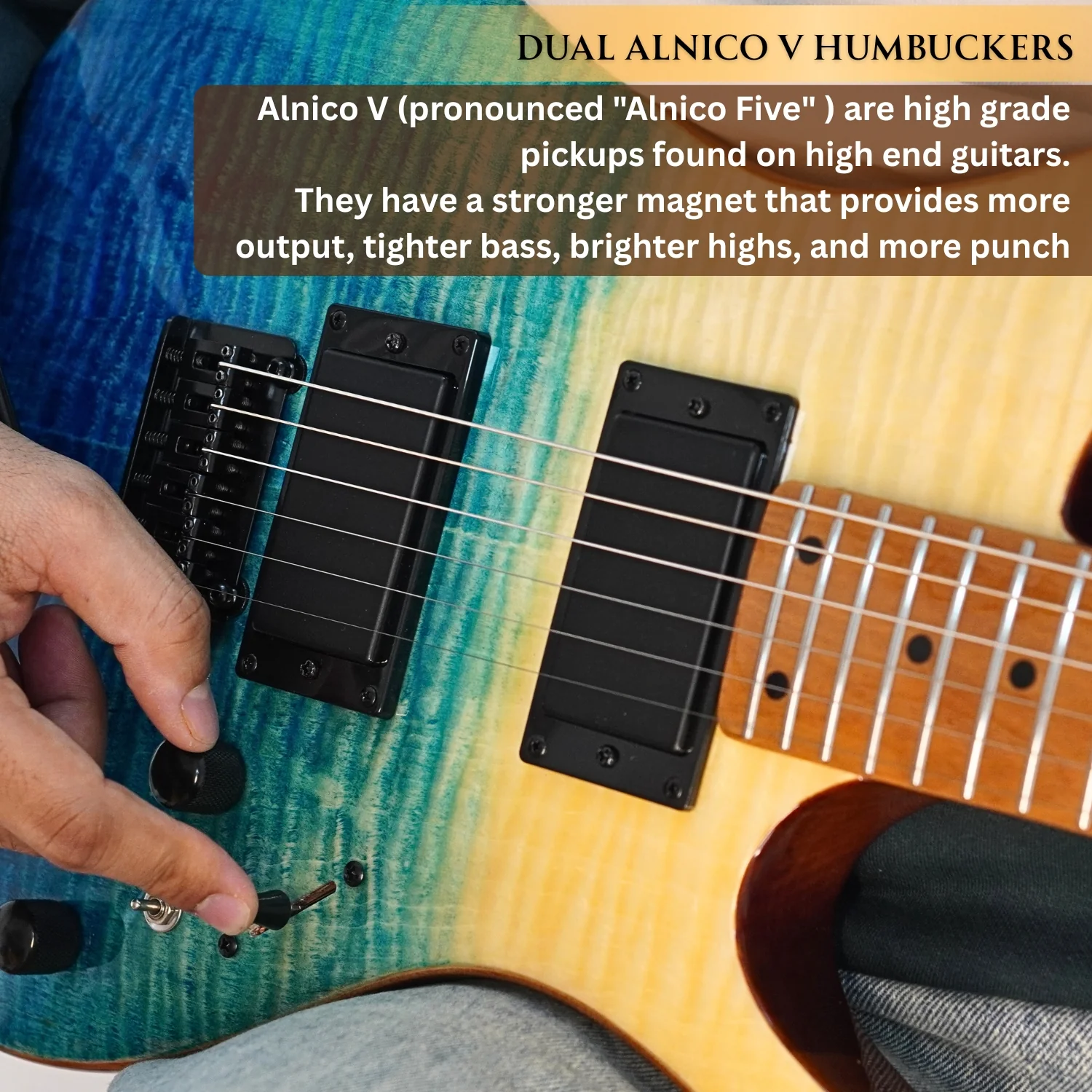 Vault Artisan RG Premium Electric Guitar with Dual Alnico V Humbuckers and Roasted Maple Neck - Image 4