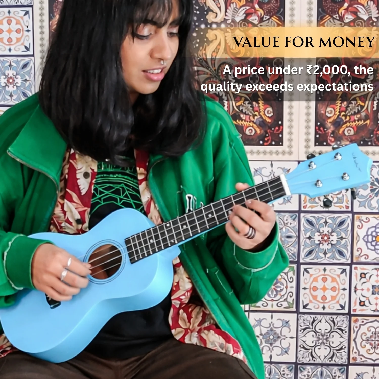 Vault UK-003 Soprano Colourful Ukulele 21 inch With Gig Bag - Image 32