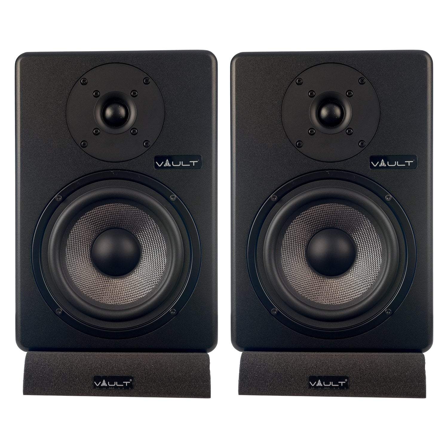 Vault C6 6" Powered Studio Monitors With Isolation Foam Pads - Pair - Open Box