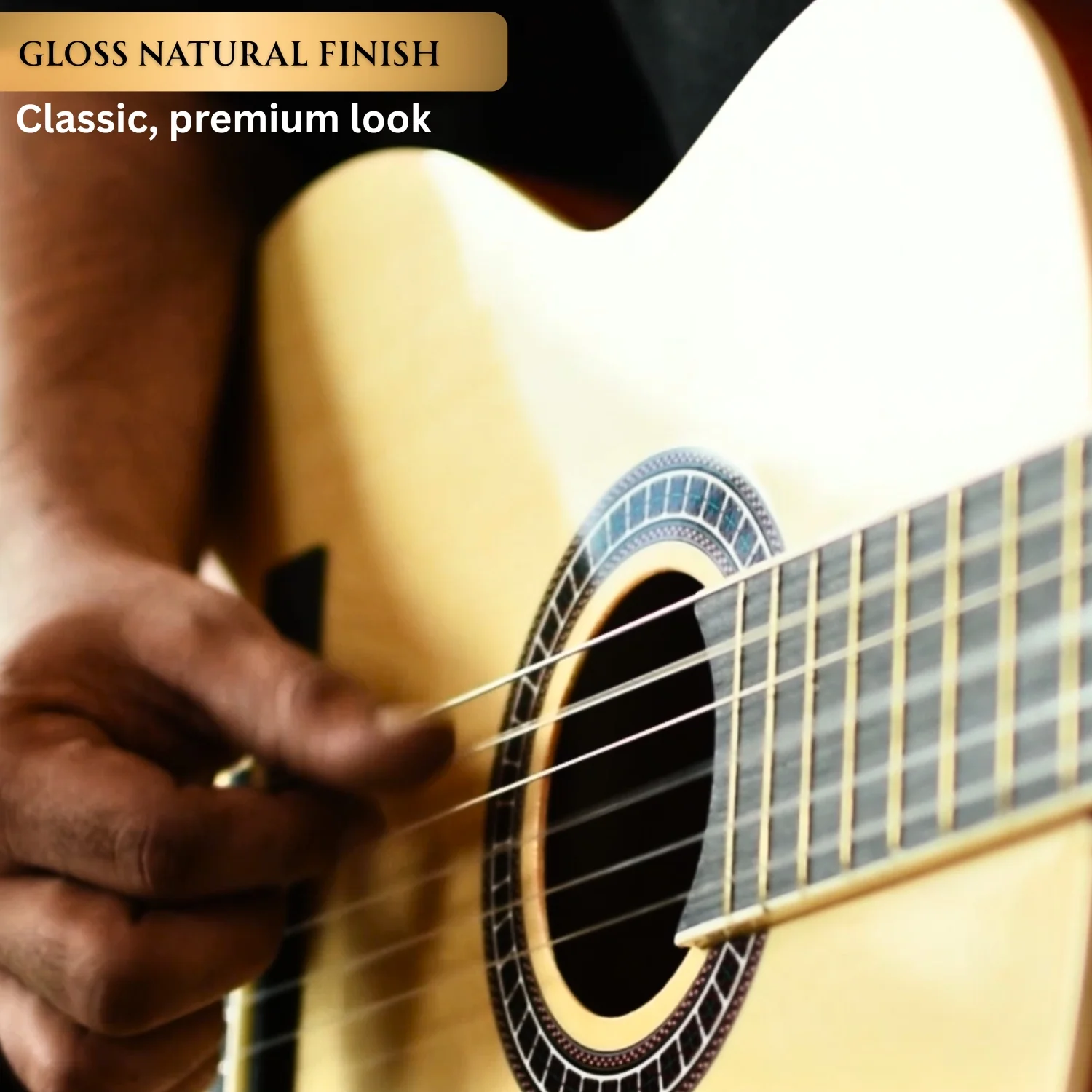 Vault CL-20 4/4 size Classical Guitar with Bag - Natural Gloss - Image 6