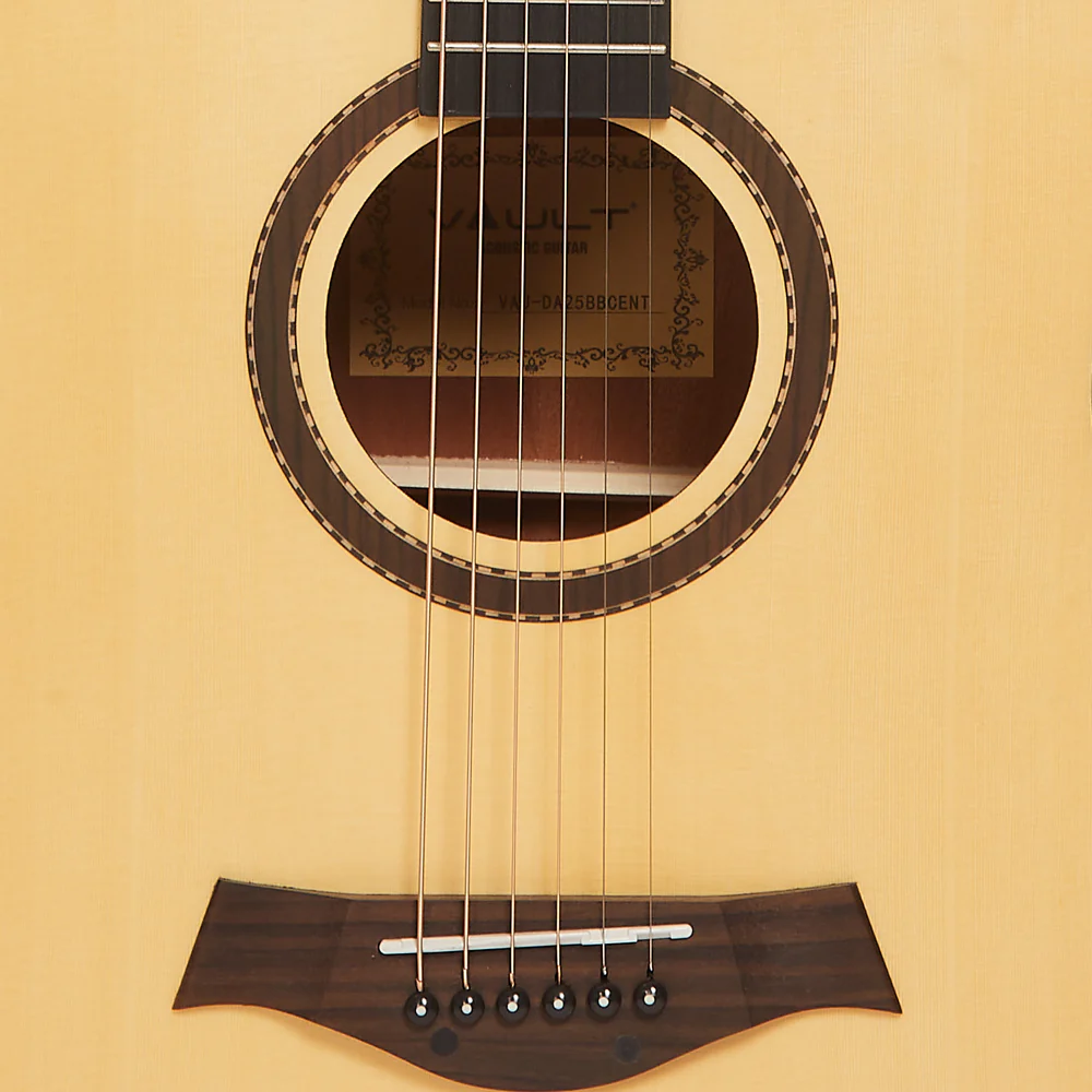 Vault DA25CE Dreadnought Shape Electro- Acoustic Guitar with Bubinga Back and Sides - Open Box - Image 5