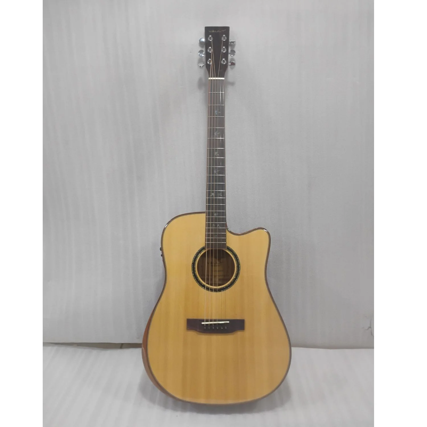 Vault DA60CE Premium Dreadnought Cutaway Solid Spruce Top Electro Acoustic Guitar with Dual EQ and Armrest - Open Box B Stock - Image 4