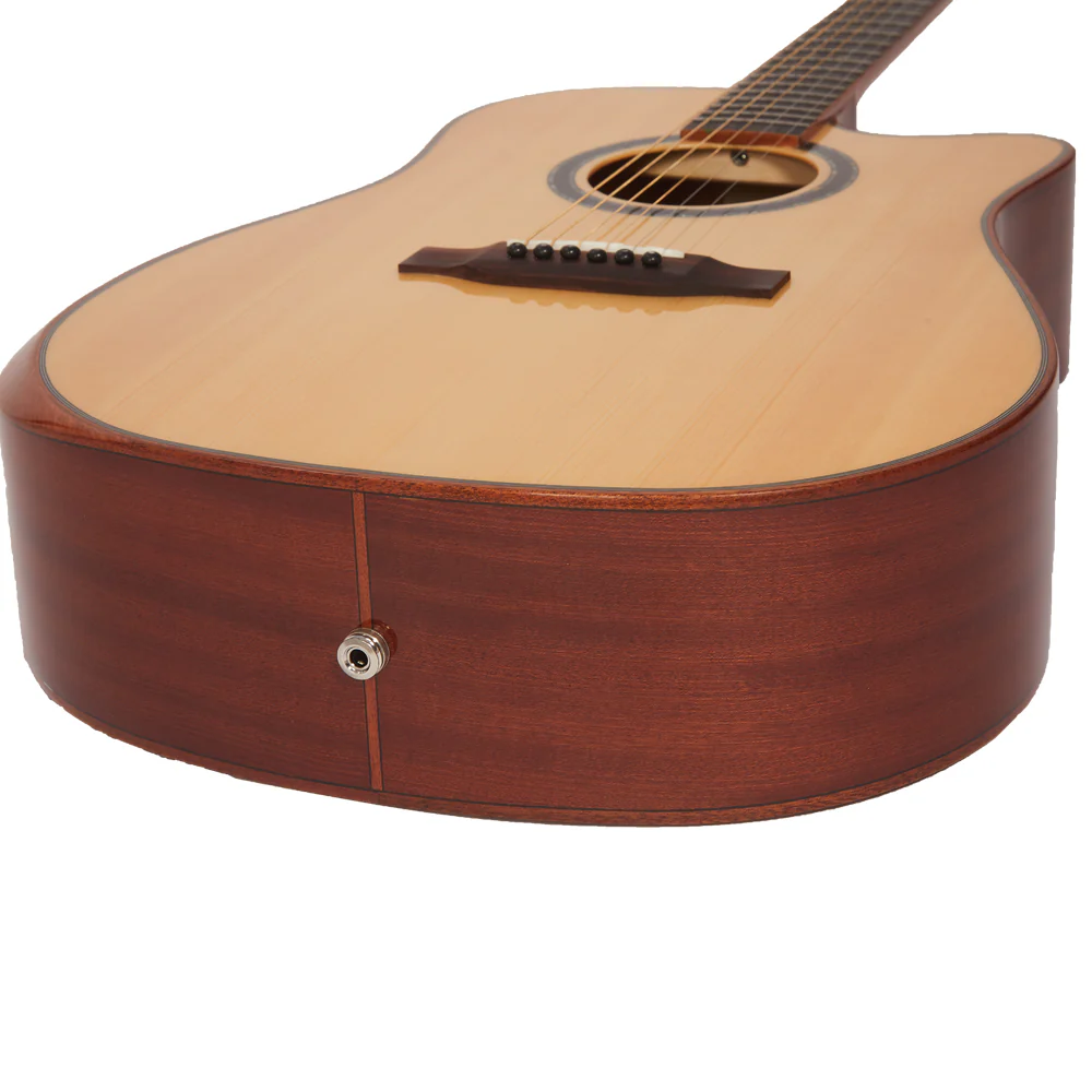 Vault DA60CE Premium Solid Spruce Top Electro Acoustic Guitar with Dual EQ and Armrest - Open Box - Image 7