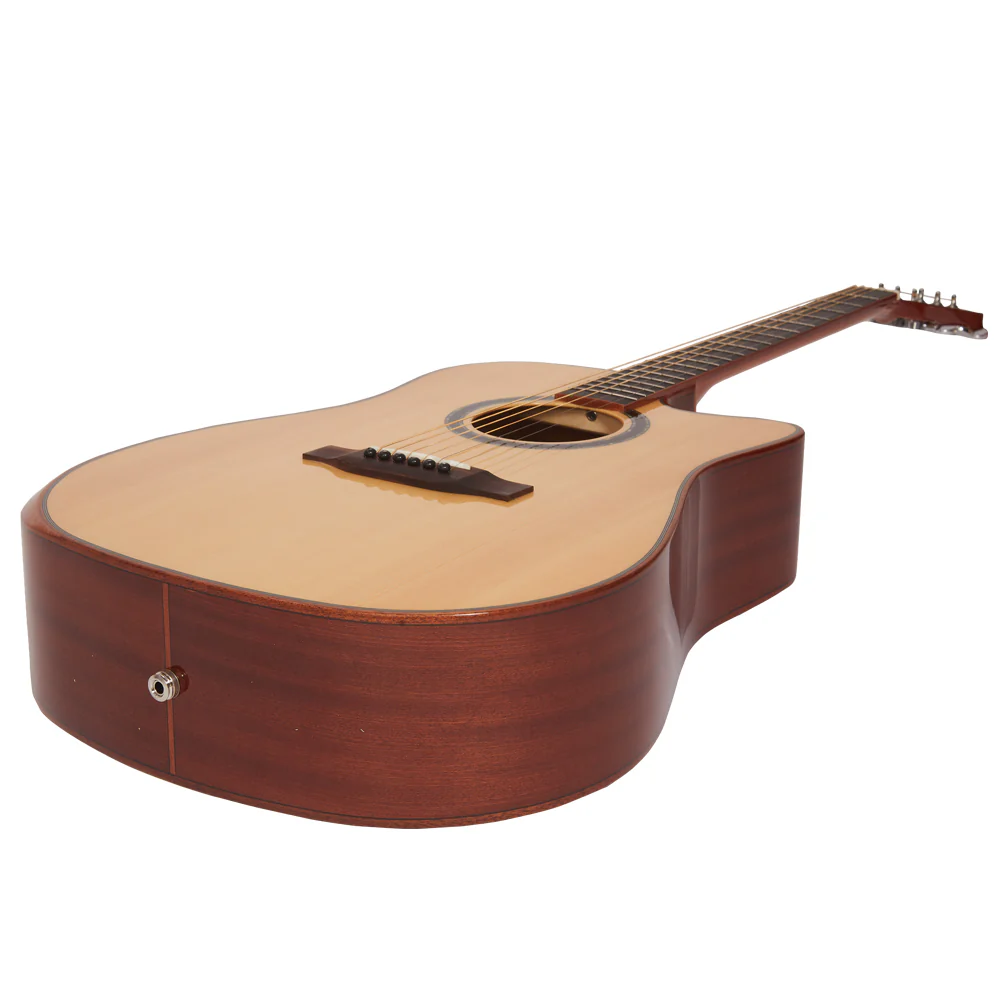 Vault DA60CE Premium Solid Spruce Top Electro Acoustic Guitar with Dual EQ and Armrest - Open Box - Image 9
