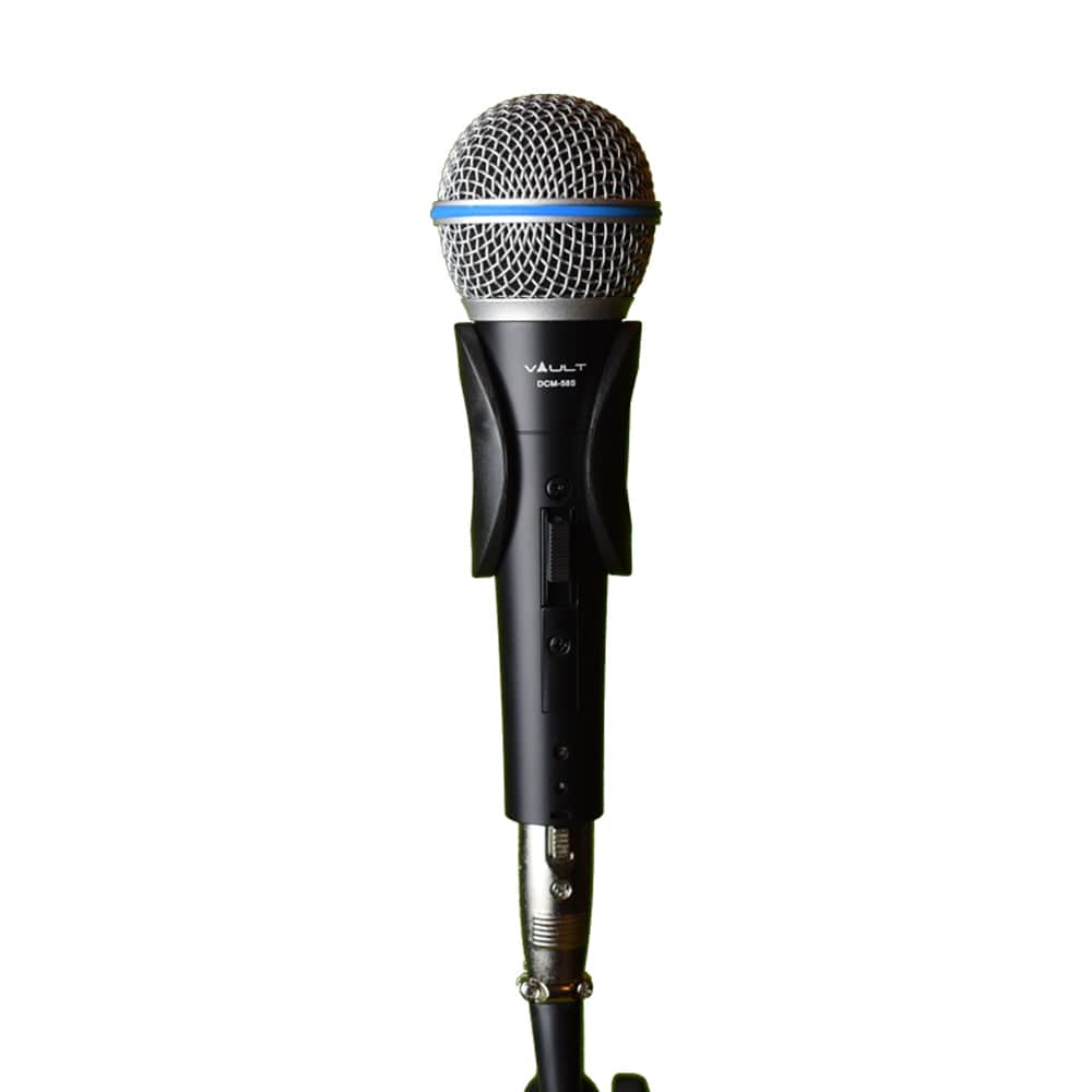 Vault DCM-58S Dynamic Cardioid Microphone with Switch, Mic Clip and XLR cable - Open Box - Image 2