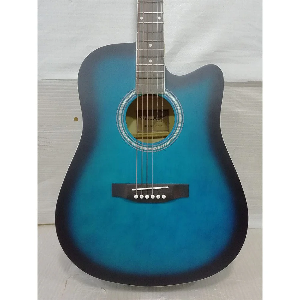 Vault EA10 40inch Medium Cutaway Acoustic Guitar- Blue Burst - Open Box B Stock - Image 2