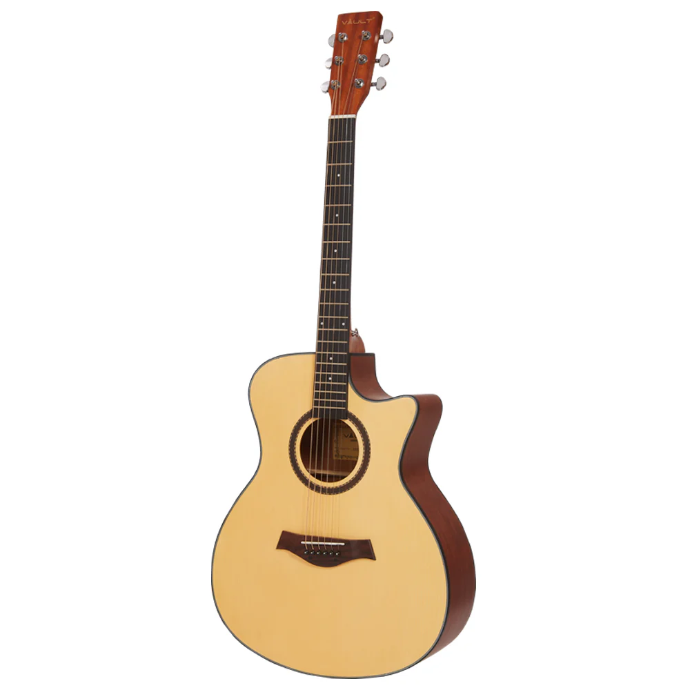 Vault EA25CE Grand Auditorium Shape Electro Acoustic Guitar with Gigbag, Strap, Pick, Polishing Cloth & E-Book - Image 3