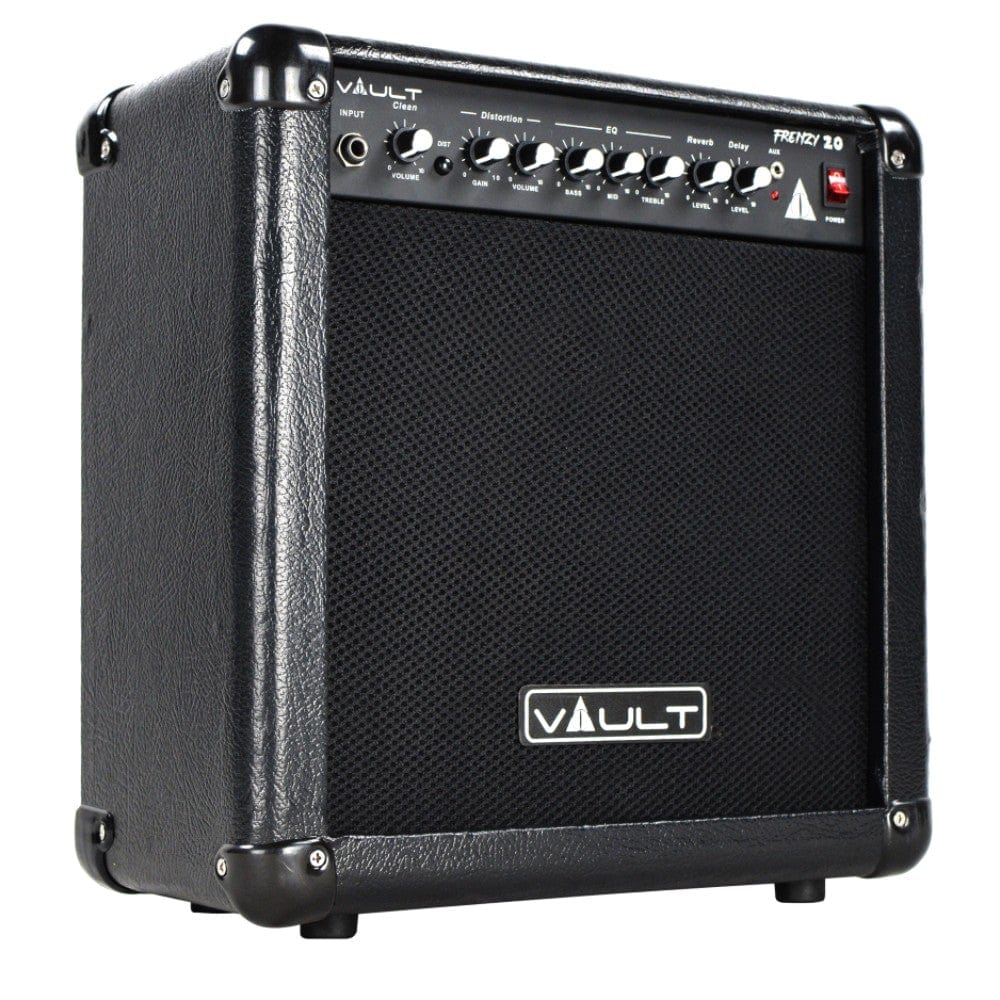 Vault Frenzy 20 Watt Combo Guitar Amplifier with Analog Distortion, Reverb & Delay All Playable Together - Open Box - Image 2