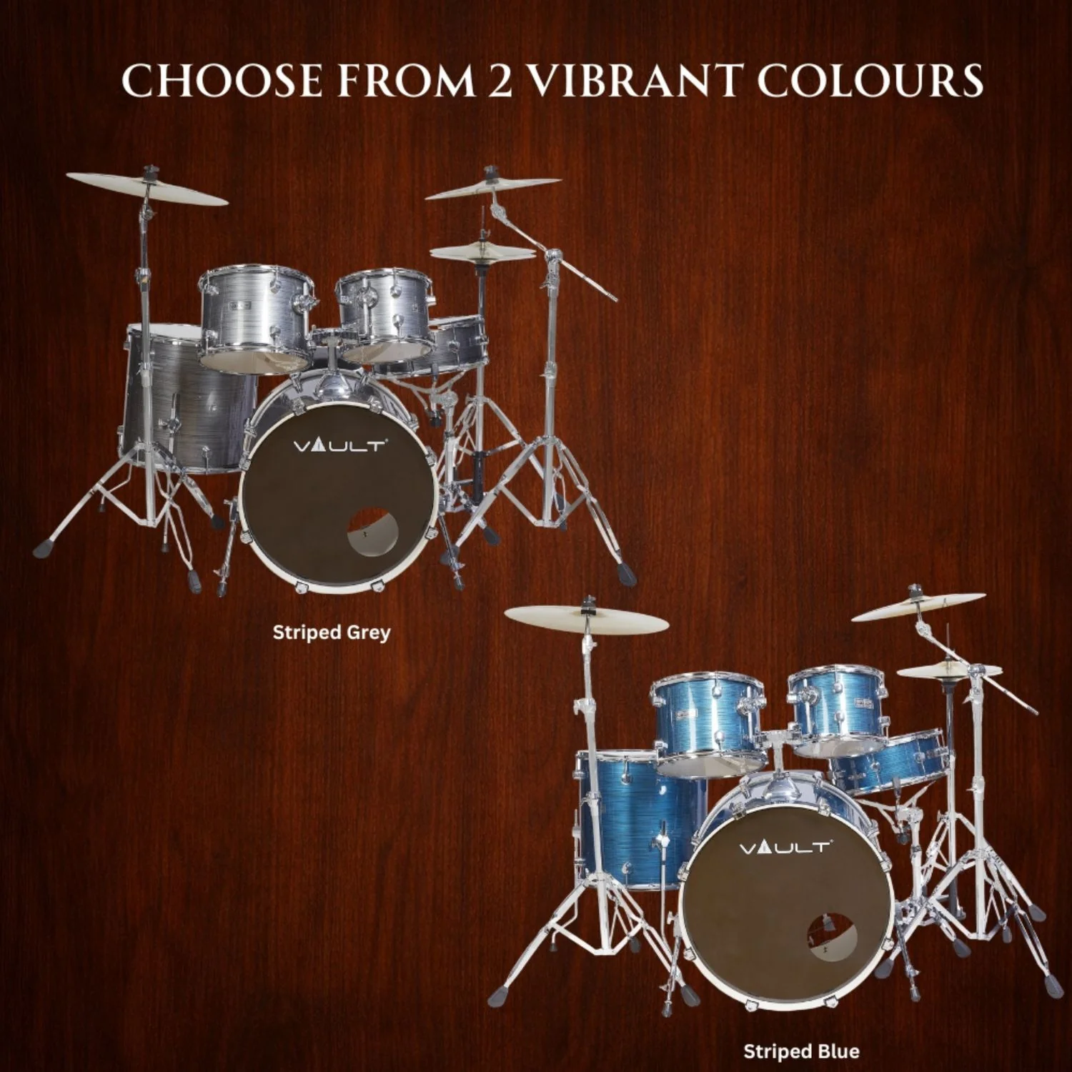 Vault Groover Plus 5-Piece Acoustic Drum Kit with Hardware, Cymbals & Throne - Image 41