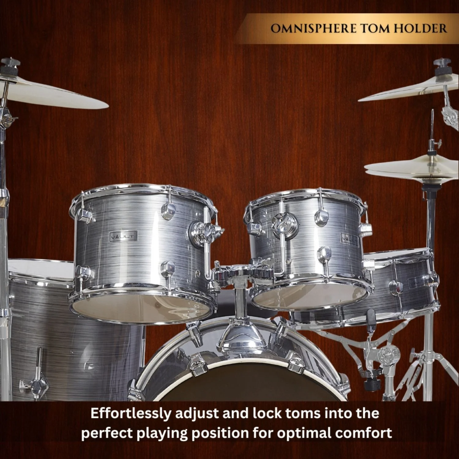 Vault Groover Plus 5-Piece Acoustic Drum Kit with Hardware, Cymbals & Throne - Image 50