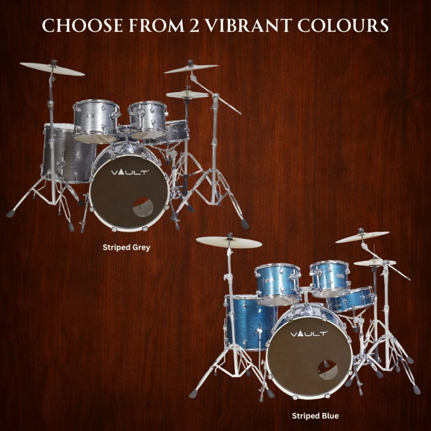 Vault Groover Plus 5-Piece Acoustic Drum Kit with Hardware, Cymbals & Throne - Image 54