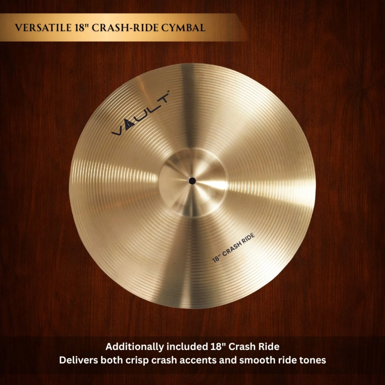 Vault Groover Plus 5-Piece Acoustic Drum Kit with Hardware, Cymbals & Throne - Image 7