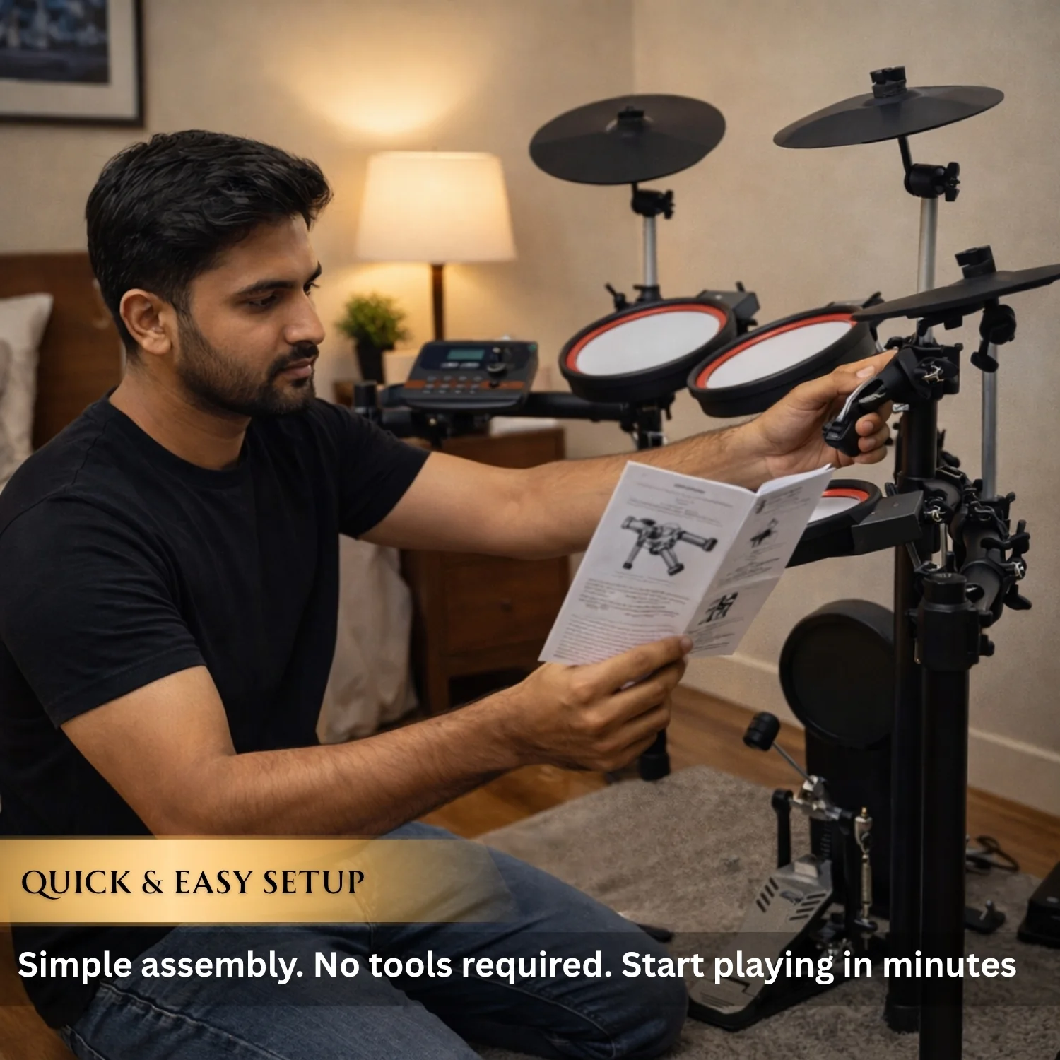 Vault Impact Fusion Electronic Drum Kit with Dual Zone Mesh Pads, Dual Zone Cymbals and Advanced Module with 300+ Sounds - Image 8