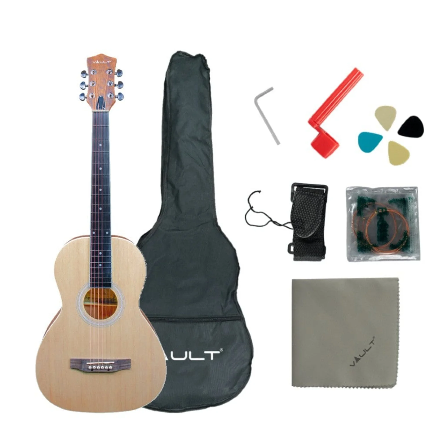 Vault PA36 Parlor Body Compact Acoustic Guitar with Standard Scale Length