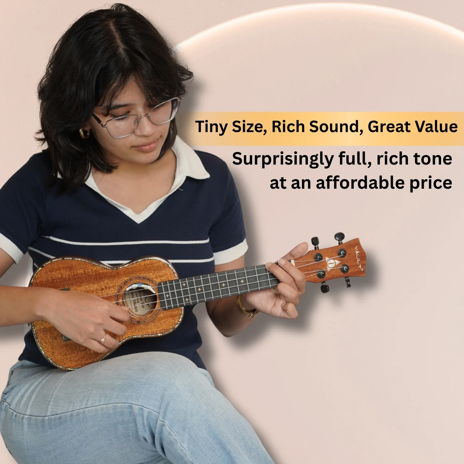 Vault Performer Pro 21" All Solid Mahogany Premium Soprano Ukulele with Gigbag - Image 6