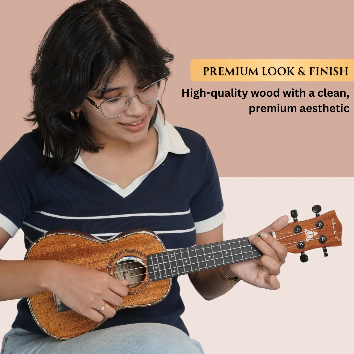 Vault Performer Pro 21" All Solid Mahogany Premium Soprano Ukulele with Gigbag - Image 9